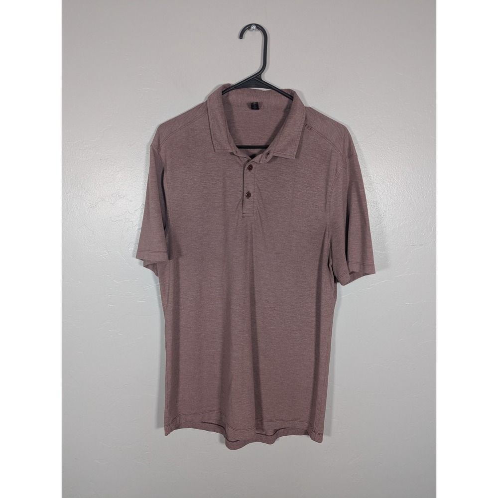Lululemon Polo Shirt Men' L Light Burgundy Casual Preppy Stretch Golf